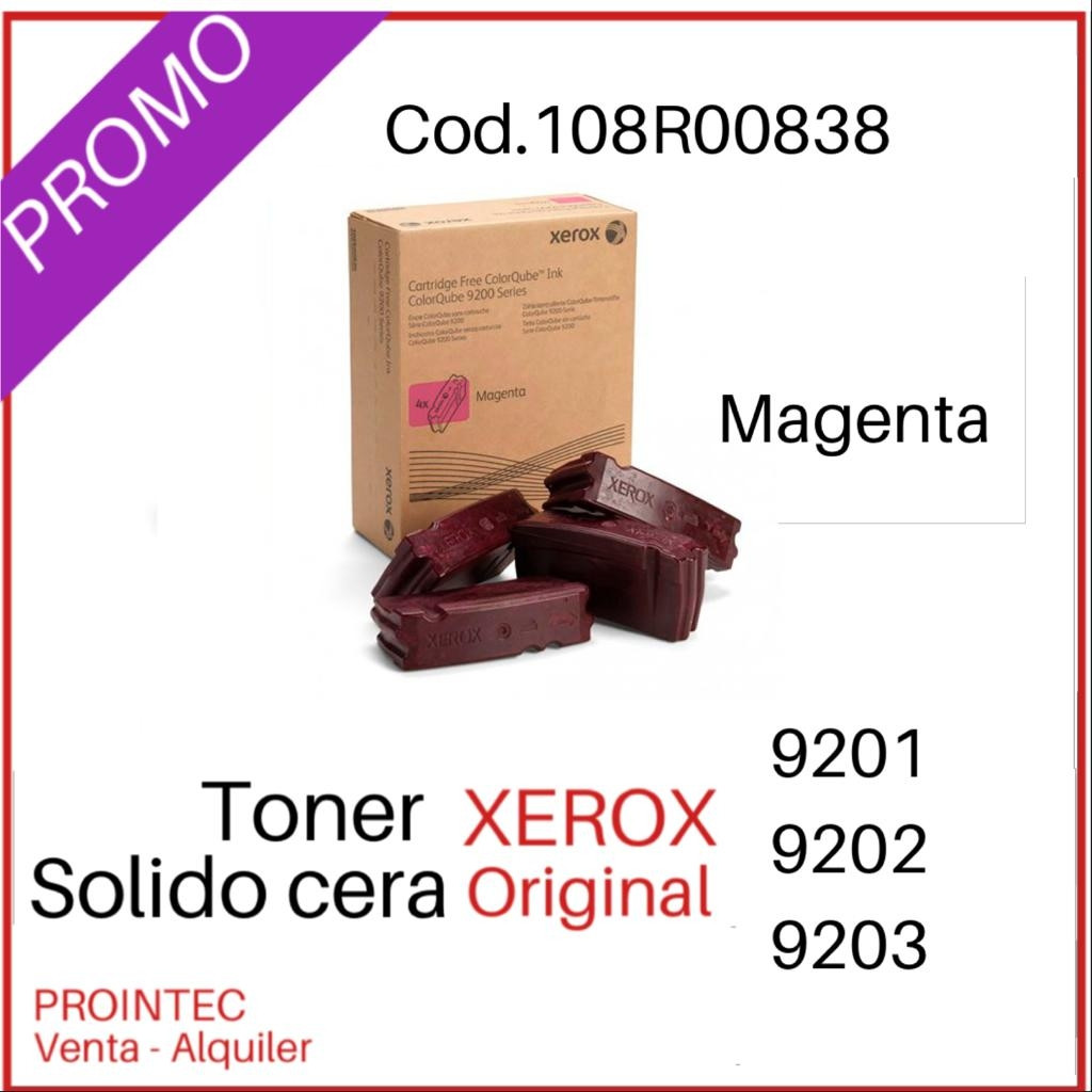 TINTA SOLIDA XEROX 9201/02/03  MAGENTA PACK X 4 UNIDADES PN 108R00838
