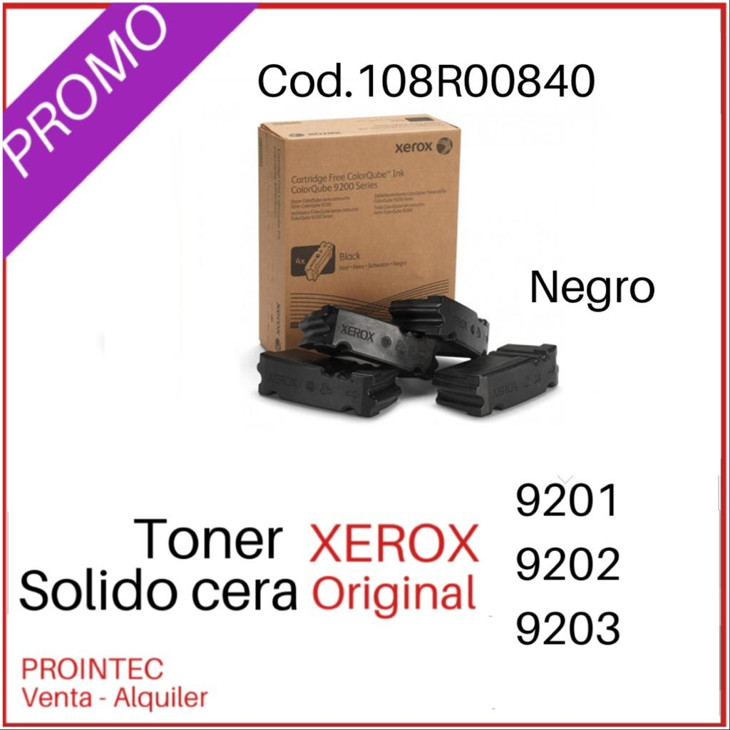 TINTA SOLIDA XEROX 9201/02/03  NEGRO   PACK X 4 UNIDADES PN 108R00840