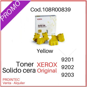 TINTA SOLIDA XEROX 9201/02/03  YELLOW  PACK X 4 UNIDADES PN 108R00839